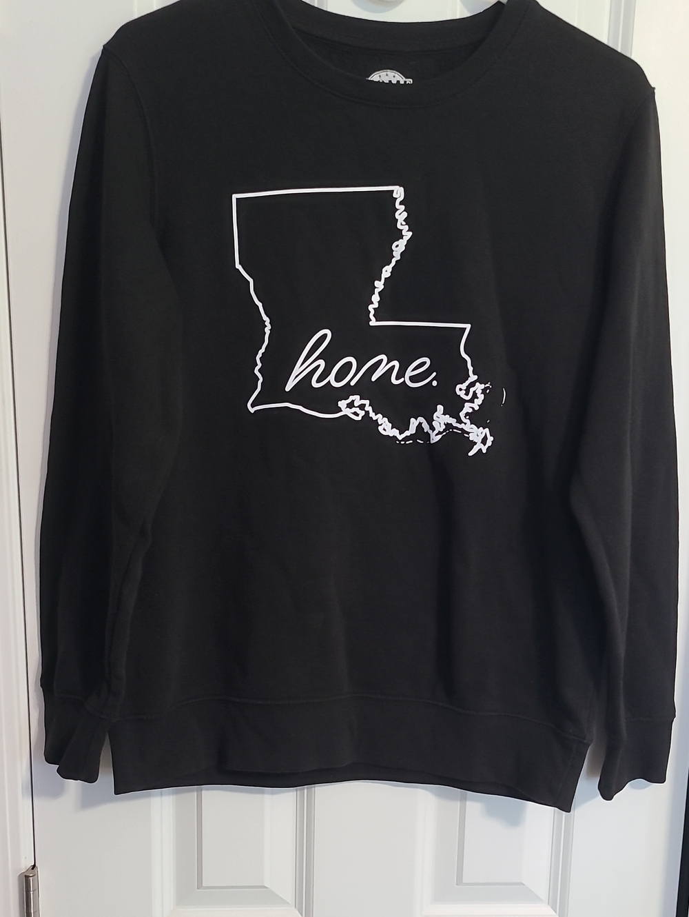 Louisiana 'home.' Black Crewneck Sweatshirt